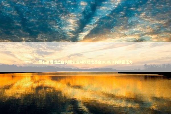 黑石高层据悉自掏腰包应对旗舰级基金BCRED的赎回压力 新闻