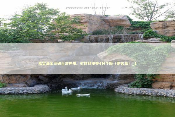 嘉实基金调研百济神州、虹软科技等4只个股(附名单)_1 嘉实基金调研百济神州、虹软科技等4只个股(附名单)_1 新闻